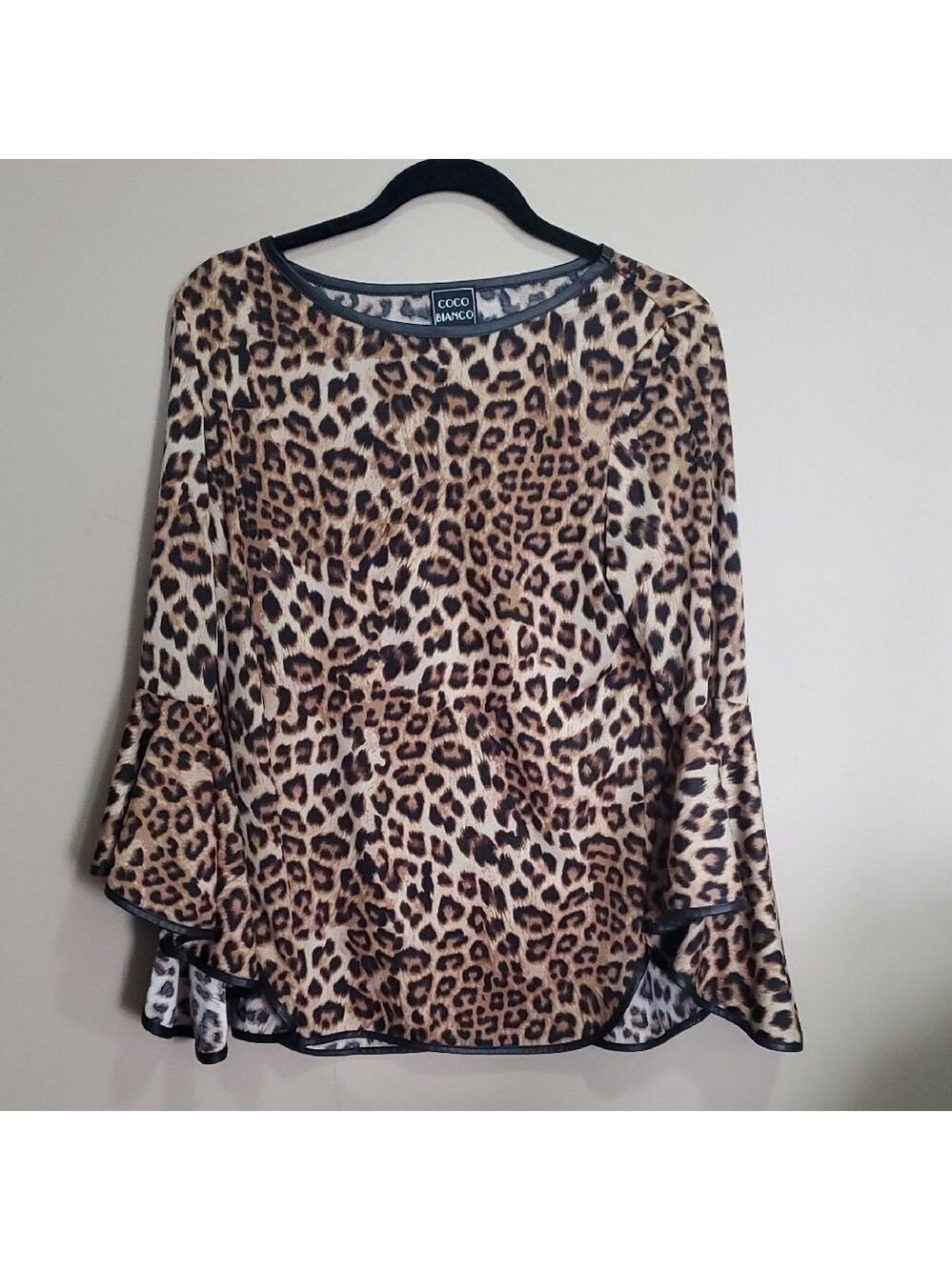 Coco Bianco Tan Cream Boxy Blouse Size Large